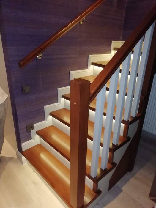 Dubleks merdiven ve küpeşte resimleri,led aydınlatmalı ahşap merdiven MERDİVENCİ Merdivenler Ahşap Ahşap rengi Dubleks merdiven ve küpeşte sistemleri