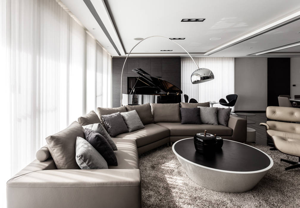 客廳 大企國際空間設計有限公司 现代客厅設計點子、靈感 & 圖片