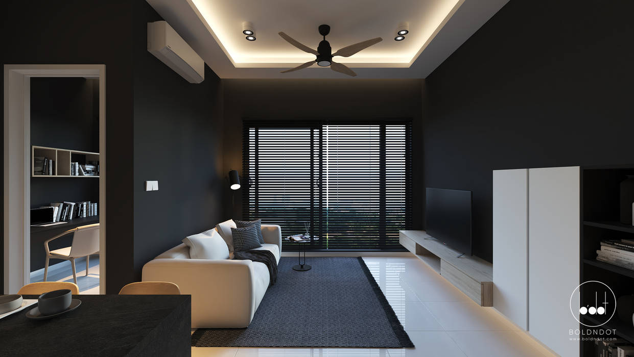 SKYLUXE CONDOMINIUM, BUKIT JALIL BOLDNDOT SDN BHD Living room Blackconcept