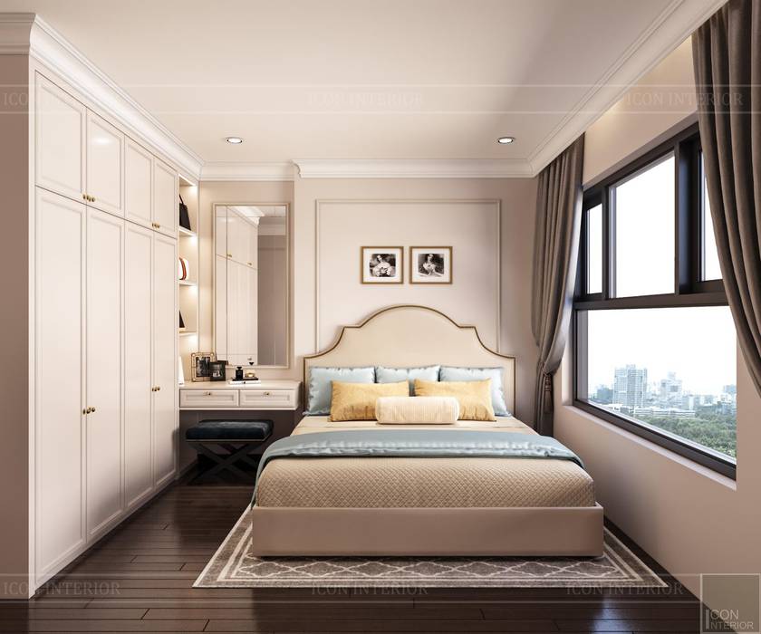 Biến tấu thiết kế nội thất căn hộ Golden Masion đẹp mê ly, Thiết kế nội thất ICONINTERIOR Thiết kế nội thất ICONINTERIOR Phòng ngủ phong cách hiện đại