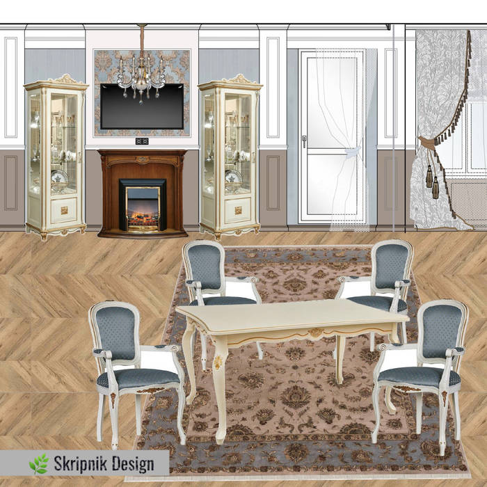 Классика навсегда, SKRIPNIK DESIGN SKRIPNIK DESIGN Living room Copper/Bronze/Brass