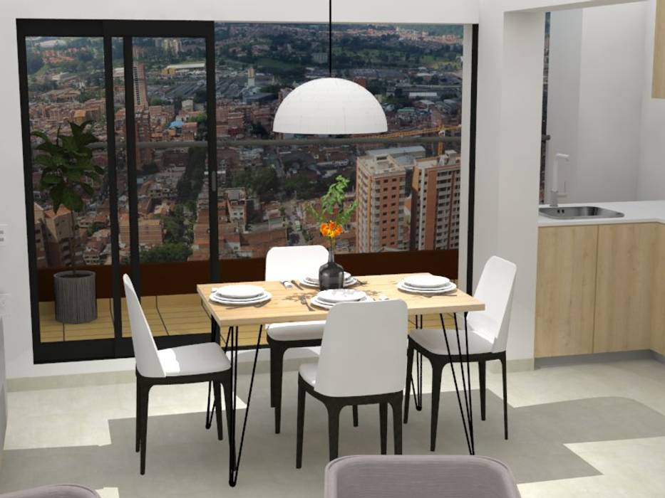 Apartamento Amonte - Sabaneta Decó ambientes a la medida Comedores de estilo escandinavo