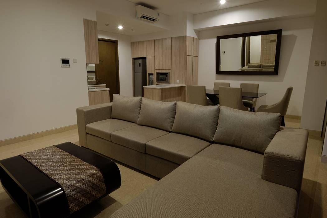 1 Park Avenue, Interior Kaka Permata Interior Kaka Permata Ruang Keluarga Modern interior jakarta,Sofas & armchairs