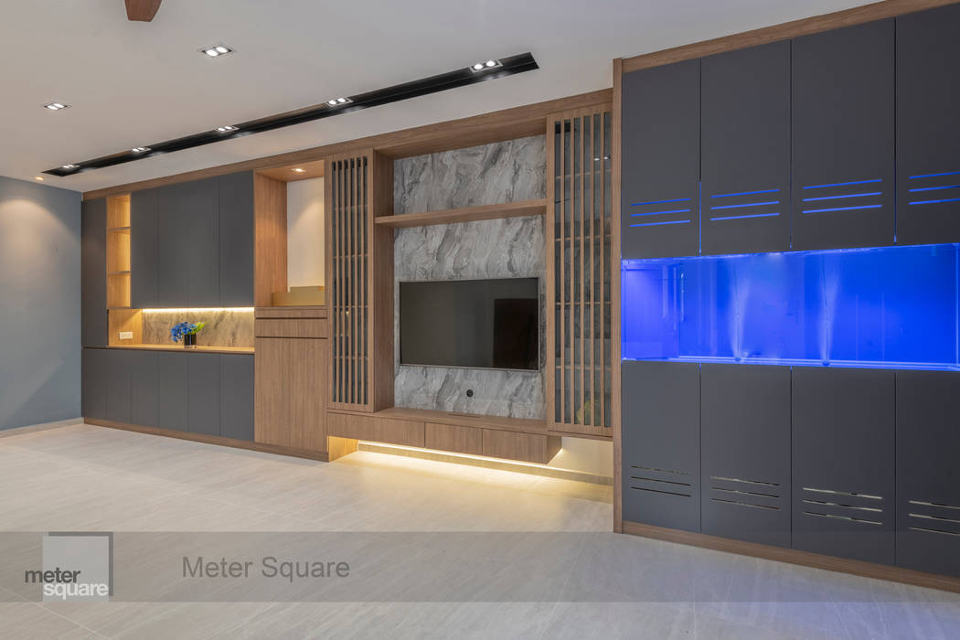 Warm Elegance Meter Square Pte Ltd Modern living room Solid Wood Multicolored