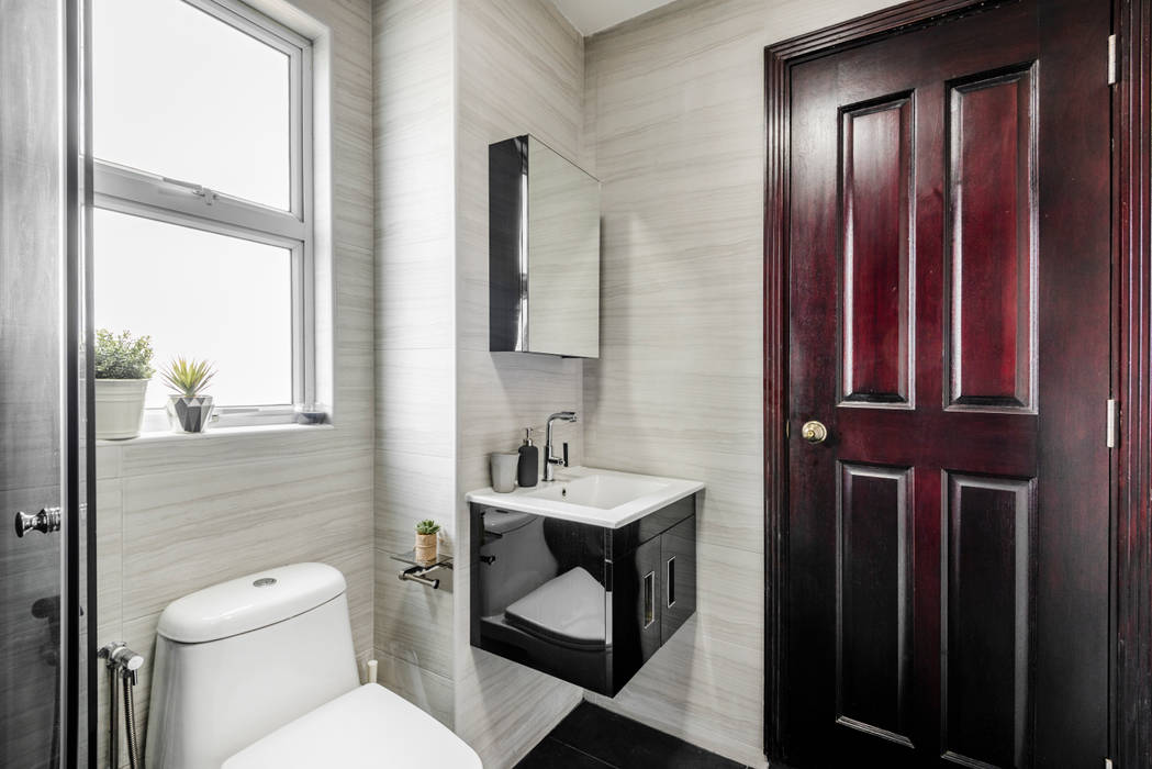 Project : 280 West Wood Ave, E modern Interior Design E modern Interior Design Scandinavian style bathroom