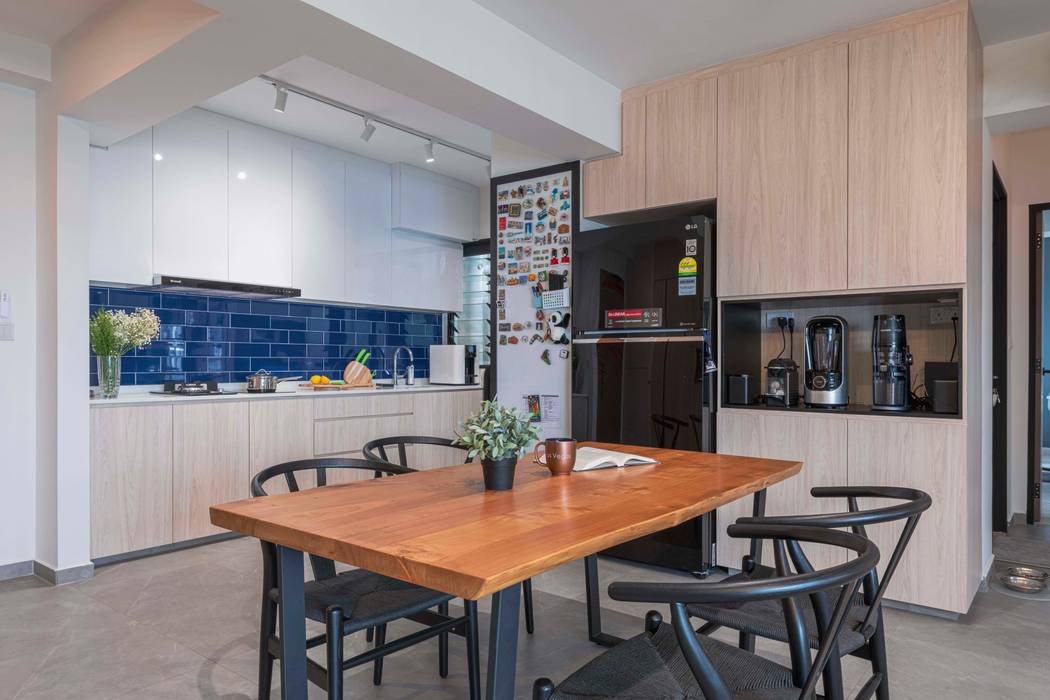 Blue Scandinavian, Meter Square Pte Ltd Meter Square Pte Ltd Scandinavian style kitchen Tiles