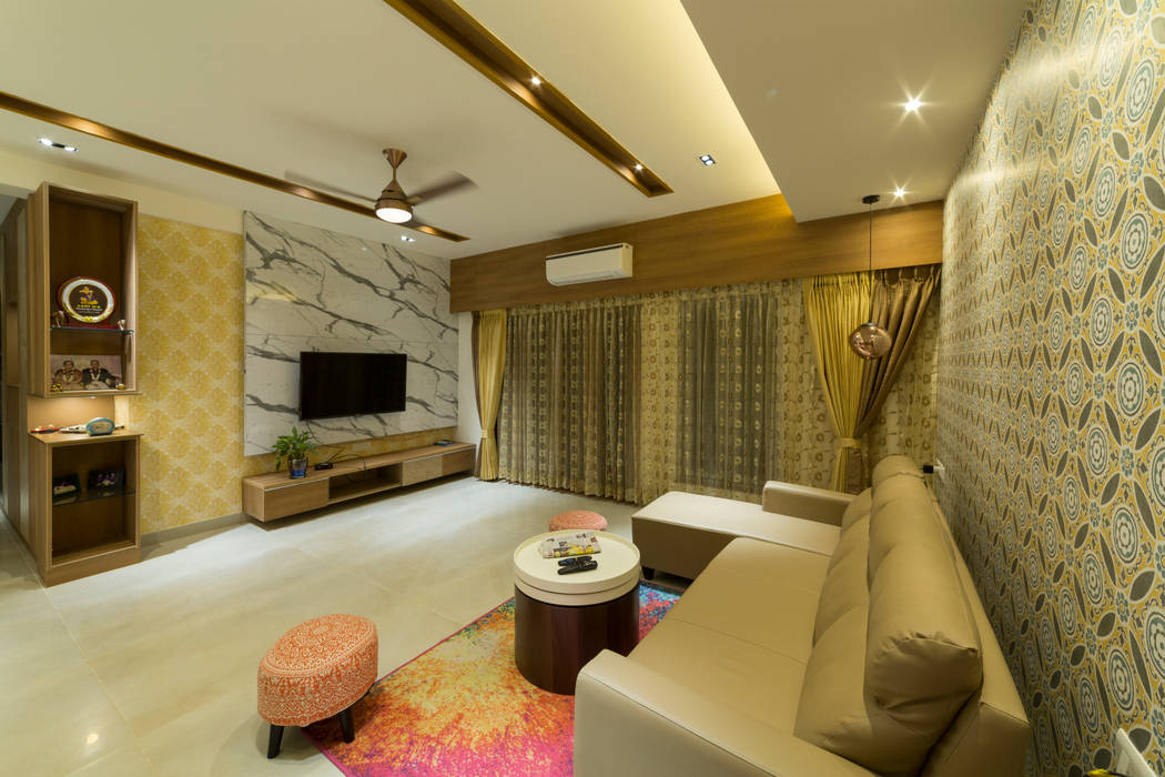 Apartment interiors at Chennai, Offcentered Architects Offcentered Architects Salas de estilo moderno