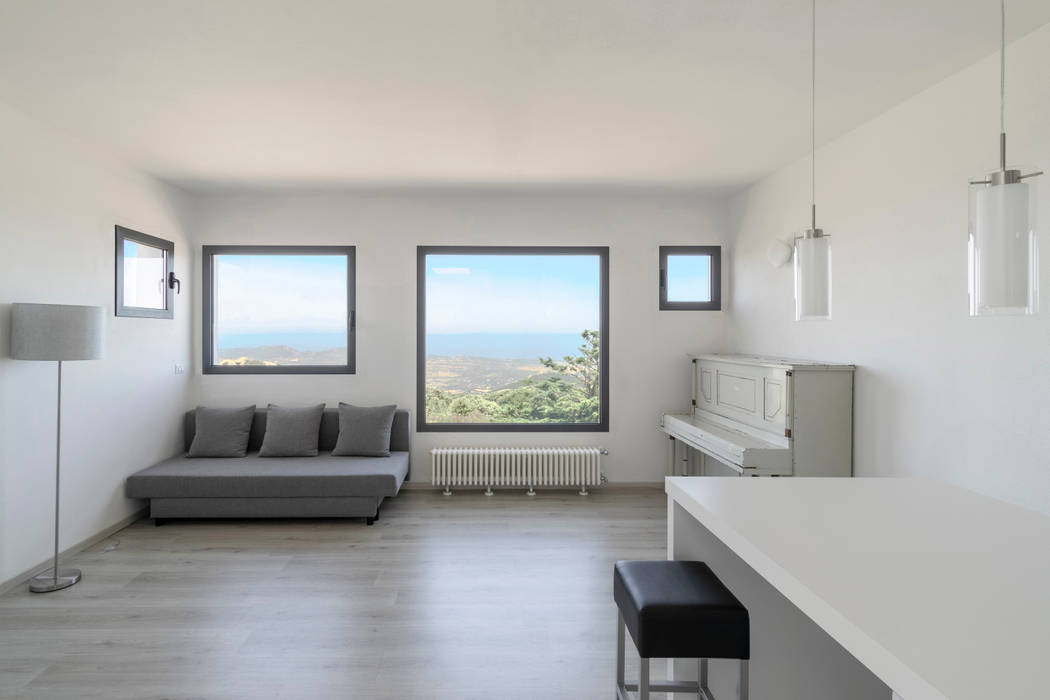 Casa con panorama, MAMESTUDIO MAMESTUDIO Minimalistische Wohnzimmer