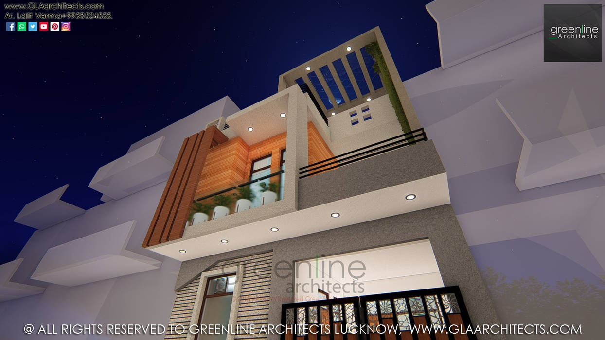 Night View greenline architects Modern houses