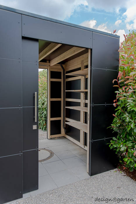 Viel stauraum in stylischen gartenhaus homify