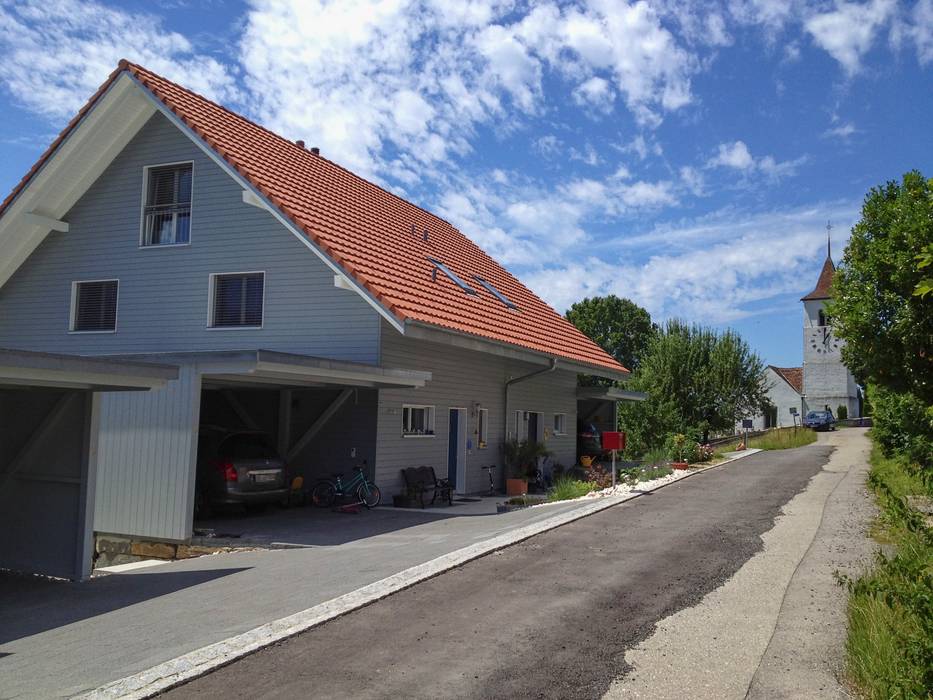 Doppelhaus in Radelfingen, F.C. Nüdling Fertigteiltechnik GmbH + Co. KG F.C. Nüdling Fertigteiltechnik GmbH + Co. KG Rumah prefabrikasi