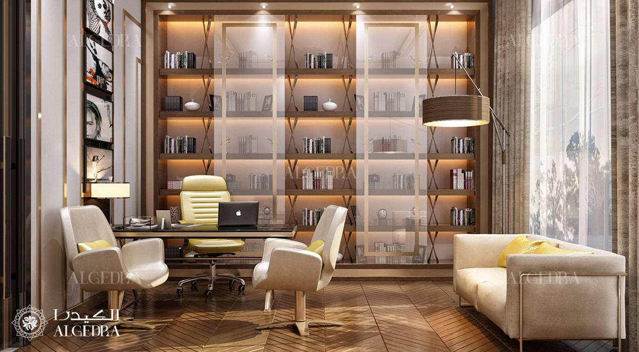 Luxury modern family villa in Dubai, Algedra Interior Design Algedra Interior Design Escritórios modernos