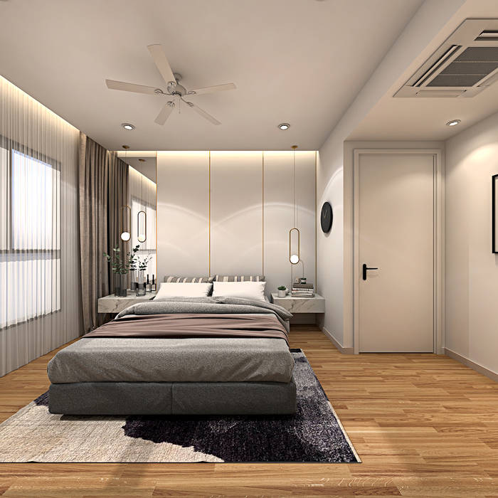 FIVE STONES CONDOMINIUM, Simsan Design Simsan Design Scandinavian style bedroom