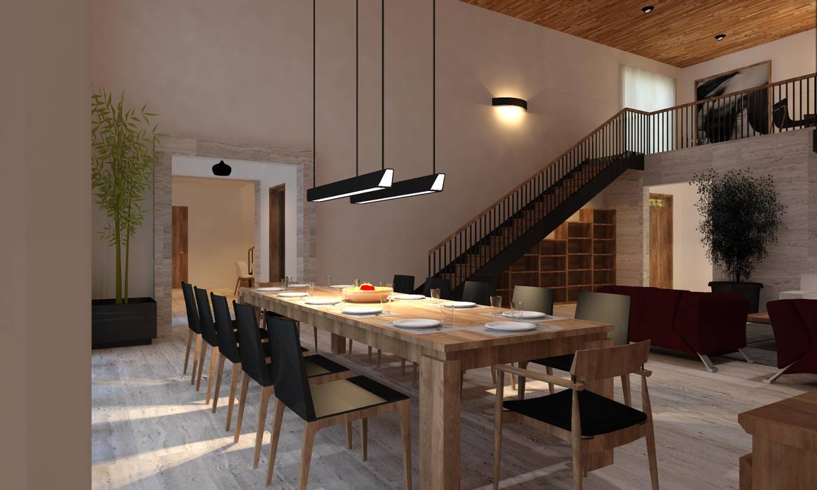 Krasny House, Sergio Reyes - Modern Homes Sergio Reyes - Modern Homes Salas de jantar modernas Betão armado