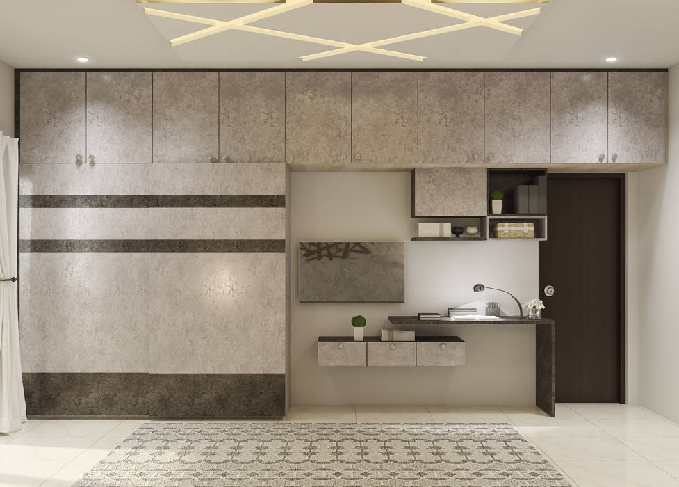 Sliding wardrobe with tv unit for master bedroom homify