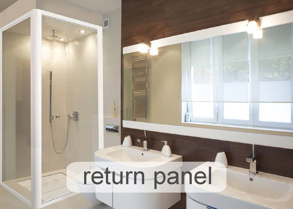 Aluminium Shower Door - Return Panel style Origin Aluminium (Pty) Ltd Classic style bathroom Aluminium/Zinc aluminium shower door, pivot, slider