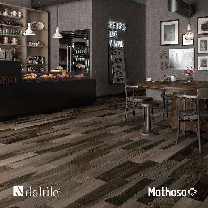 PISOS DALTILE EN MATHASA, Mathasa Mathasa Sala da pranzo moderna Ceramiche Accessori & Decorazioni