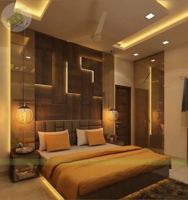 Bed Backside Wall Wallpaneling By 360 Degree Interior Modern Wood Wood Effect Homify