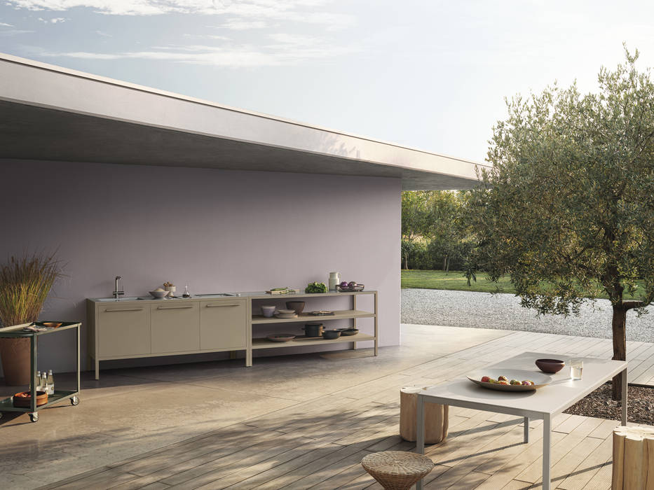 FRAME KITCHEN DA OGGI È ANCHE OUTDOOR, Ghenos Communication Ghenos Communication Moderne Küchen
