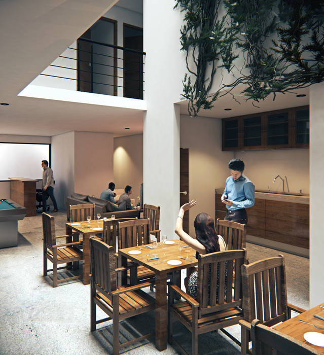 San Claudio, Render Design Render Design Modern dining room Concrete