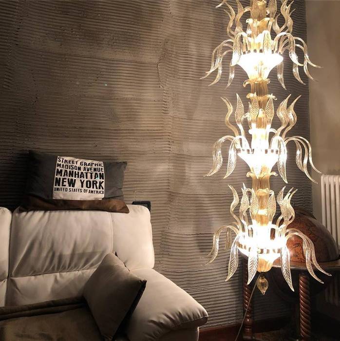 LAMPADARI CLASSICI DI MURANO, MT ILLUMINAZIONE SRL MT ILLUMINAZIONE SRL غرفة المعيشة زجاج إضاءة