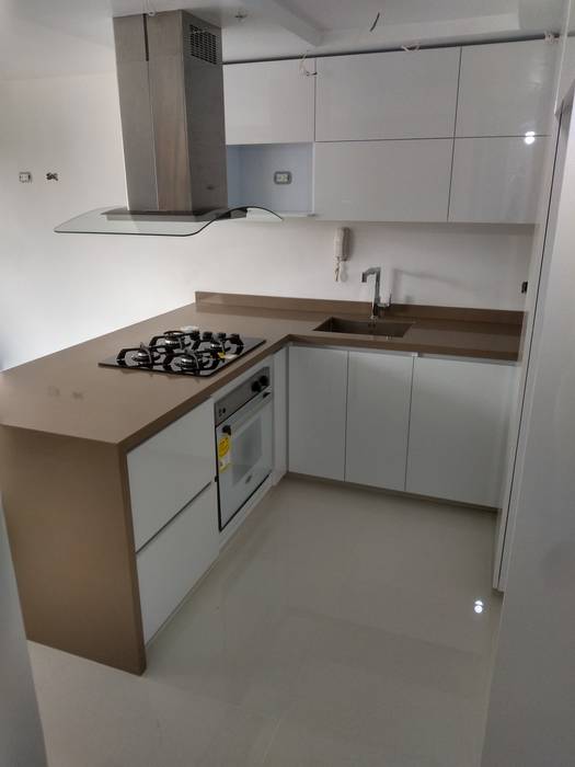 Proyecto de cocina realizado en bochalema en la ciudad de cali en la unidad las cascadas de la bocha , Cocinas integrales AC Cocinas integrales AC Minimalist kitchen Storage