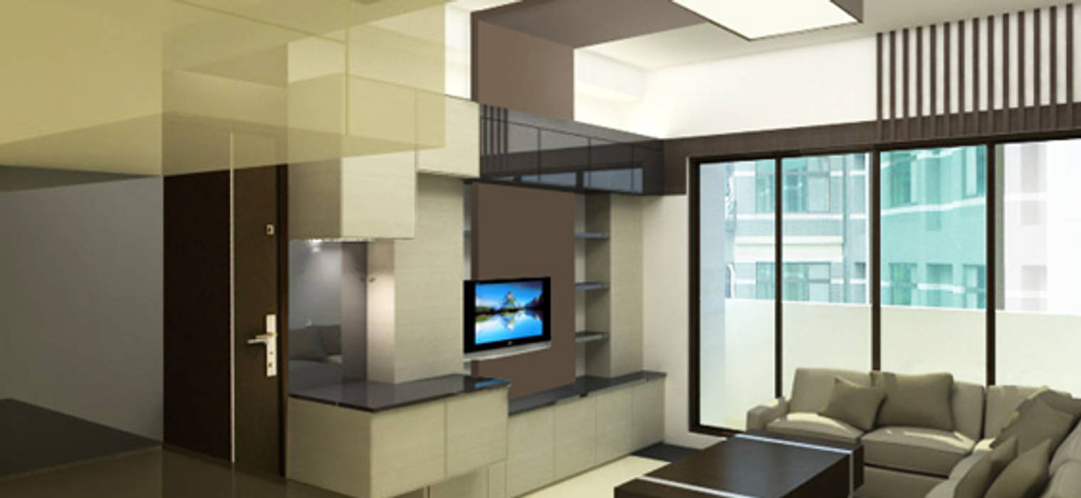 客廳設計 RODSGN 现代客厅設計點子、靈感 & 圖片 家具,长椅,建造,电视,室内设计,客厅,电视机,木头,地面,地板