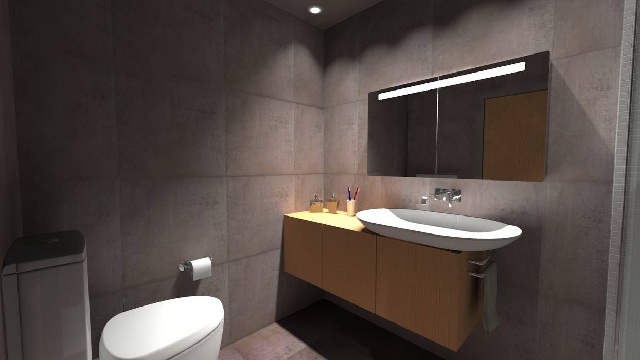 Linhas Simples Salle de bain minimaliste Contreplaqué