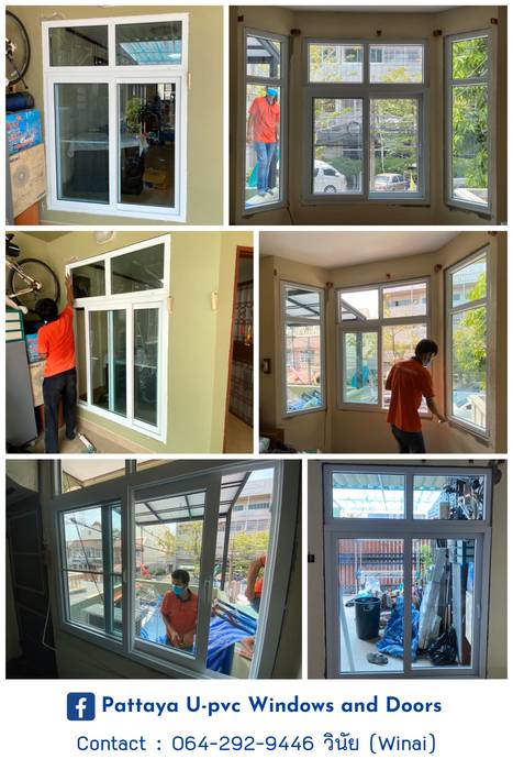 ผลงานบางส่วนของเรา (ทั้งงานเล็กและงานใหญ่) Sample UPVC (Vinyl) Project ติดตามงานเพิ่มได้ที่ Facebook, โรงงาน พัทยา กระจก ยูพีวีซี Pattaya UPVC Windows & Doors โรงงาน พัทยา กระจก ยูพีวีซี Pattaya UPVC Windows & Doors Jendela plastik Kaca