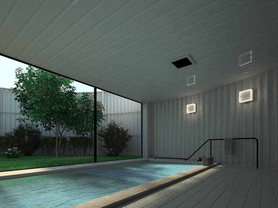 The pool. JIMDR Arquitectos Balcones y terrazas modernos Interiores Arquitectura Moderna 3ds Max Design Vray