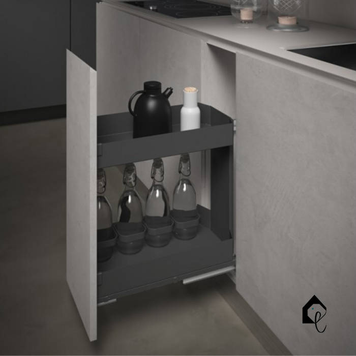 Pull-Out Storage Rack 300mm | Orione Collection Equipoise Living (eqpliving.com) Modern kitchen Aluminium/Zinc kitchen storage, pull-out drawer, kitchen organization, utensil organization, cutlery tray, kitchen carpentry, bottle racks,Cabinets & shelves