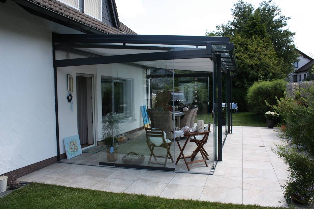 Aluminium Sommergärten mit Ganzglas-Schiebesysteme von Sunflex und Unterglasmarkise Schmidinger Wintergärten, Fenster & Verglasungen Moderne Weinkeller Aluminium/Zink Sommergarten Sunflex,Sommergarten Alu,Sommergarten Glas,Sommergärten nach Maß