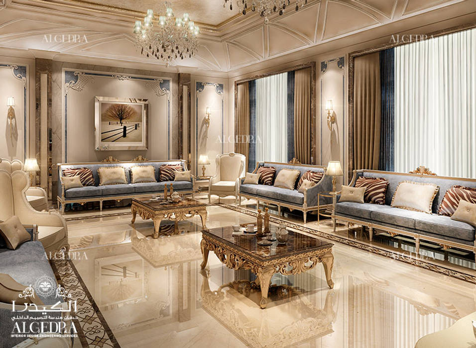 Luxury majlis design in Dubai, Algedra Interior Design Algedra Interior Design Klassieke woonkamers