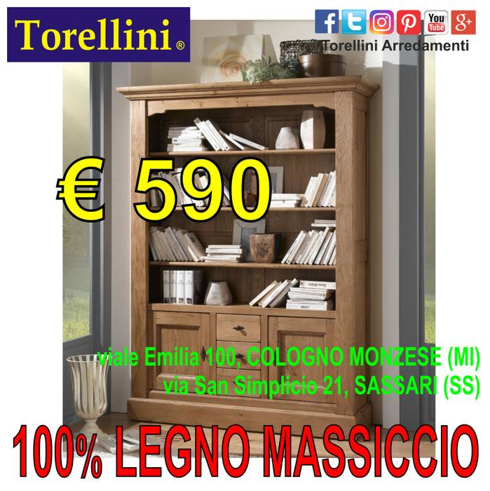 Mobili in legno Massello a Sassari (PREZZI), Torellini Arredamenti SASSARI OLBIA COLOGNO MONZESE Torellini Arredamenti SASSARI OLBIA COLOGNO MONZESE Living room Cupboards & sideboards