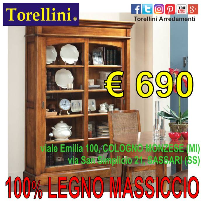 Mobili in Legno Massello a OLBIA, COSTA SMERALDA e PORTO CERVO, Torellini Arredamenti SASSARI OLBIA COLOGNO MONZESE Torellini Arredamenti SASSARI OLBIA COLOGNO MONZESE Study/office Cupboards & shelving