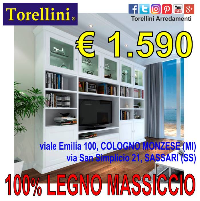 Mobili in Legno Massello a OLBIA, COSTA SMERALDA e PORTO CERVO, Torellini Arredamenti SASSARI OLBIA COLOGNO MONZESE Torellini Arredamenti SASSARI OLBIA COLOGNO MONZESE Media room Furniture