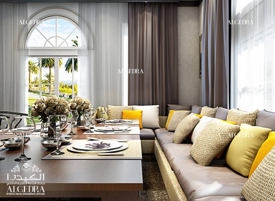 Dining room with sofa corner Algedra Interior Design Dining room