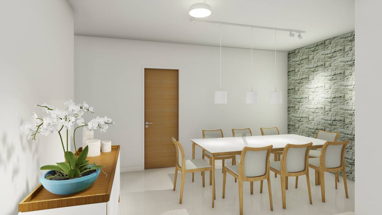 Apartamento São Pedro, Natália Parreira Design de Interiores Natália Parreira Design de Interiores Modern Dining Room