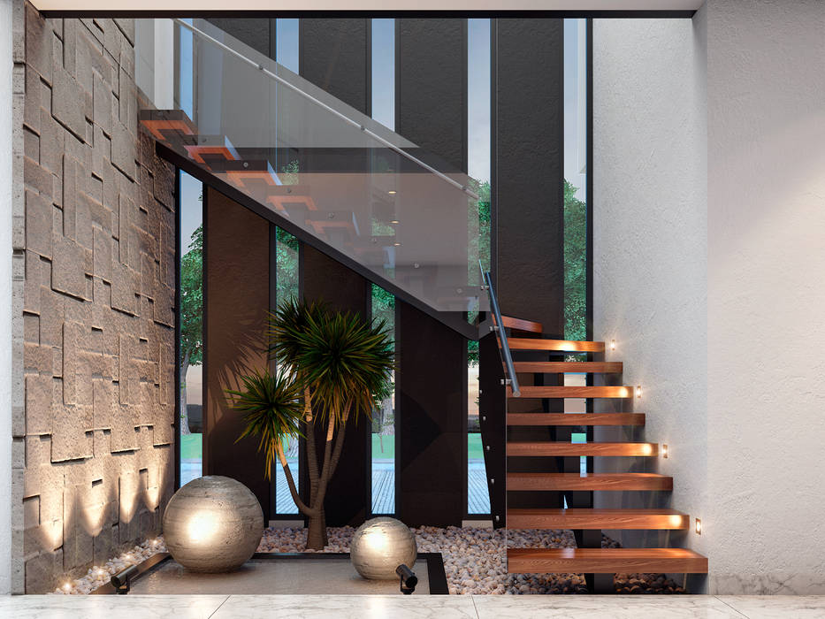 Casa ga: escalera/vestíbulo constructora occ pasillos, vestíbulos y