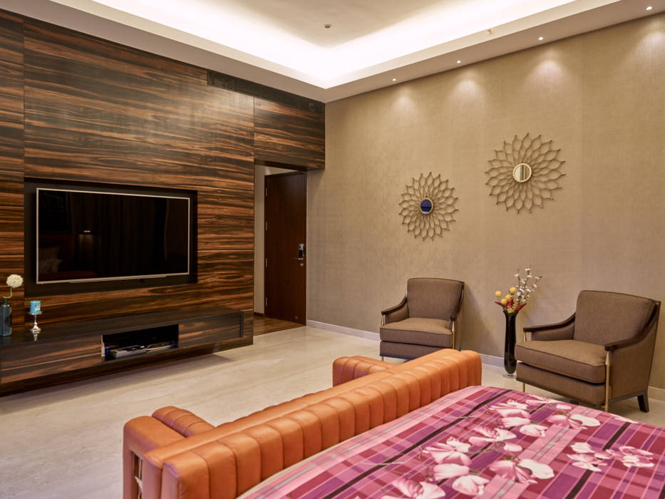 CROWN AURA KEJRIWAL RESIDENCE | BANGALORE DUTTA KANNAN & PARTNERS Modern Bedroom Marble Residence,interiors,lighting,ambience,luxury