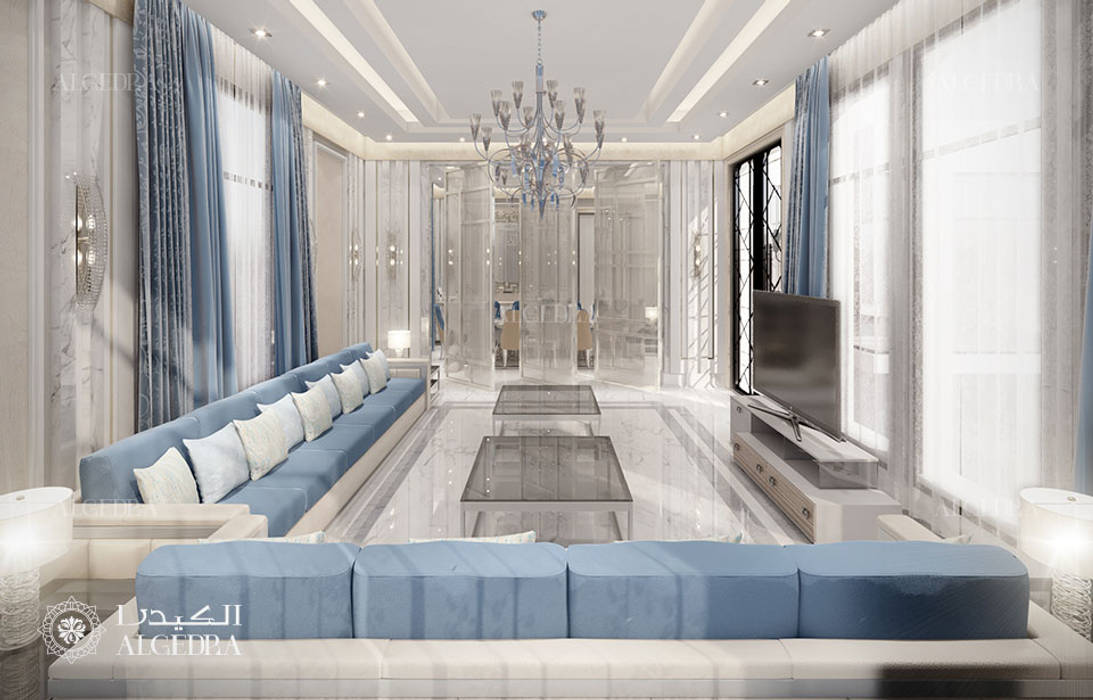 Modern majlis design in Dubai, Algedra Interior Design Algedra Interior Design 모던스타일 거실