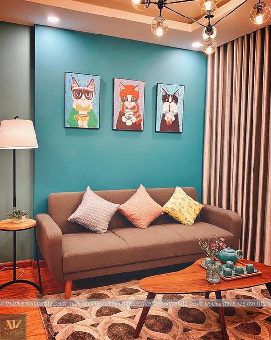 Dự án thiết kế nội thất căn hộ Bea Sky Nguyễn xiển 70m2, ATZ LUXURY ATZ LUXURY Modern living room