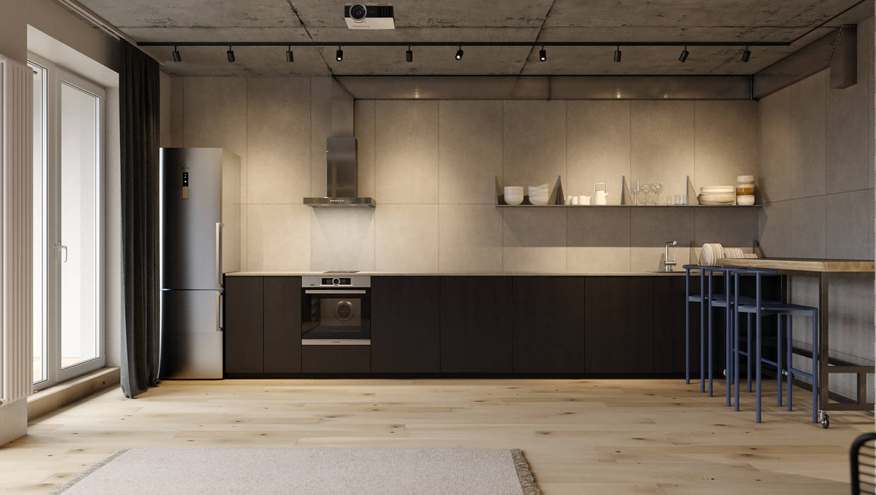 Ascetic traveler | 81 кв. м | Проект квартиры в стиле минимализм, MIYAO MIYAO Kitchen units