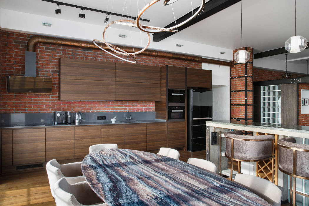 Реализованный проект | 219 кв. м | Bay view apartment | Квартира в стиле лофт, MIYAO MIYAO Cocinas industriales