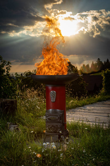 Zylinderofen mit Feuerschale Perler Ofen GmbH Steingarten Metall Kamin, Ofen, Outdoor, Kochen, Grillieren, Backen, Antik, Individuell, Unikat