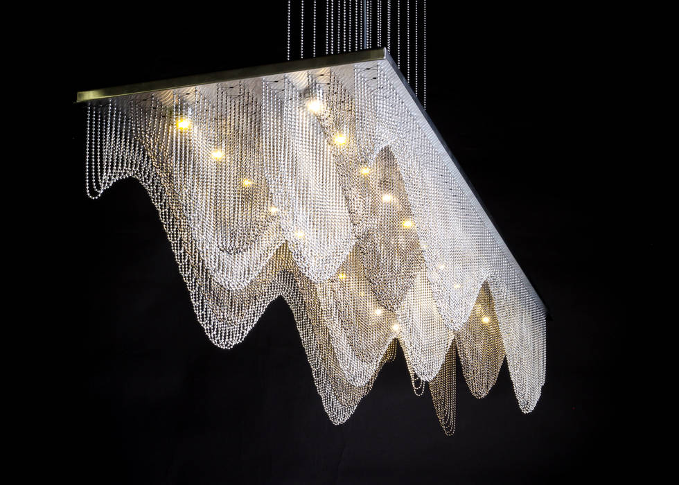 Streamwave chandelier by willowlamp , willowlamp willowlamp Ruang Makan Modern Lighting