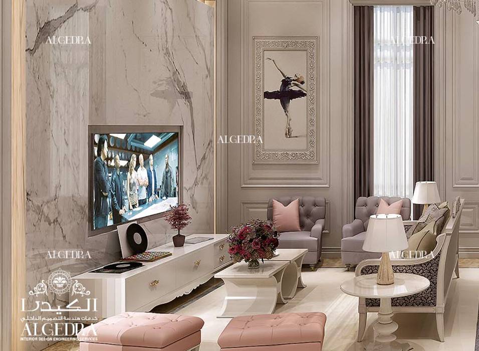 Living room design in Dubai, Algedra Interior Design Algedra Interior Design Salas modernas
