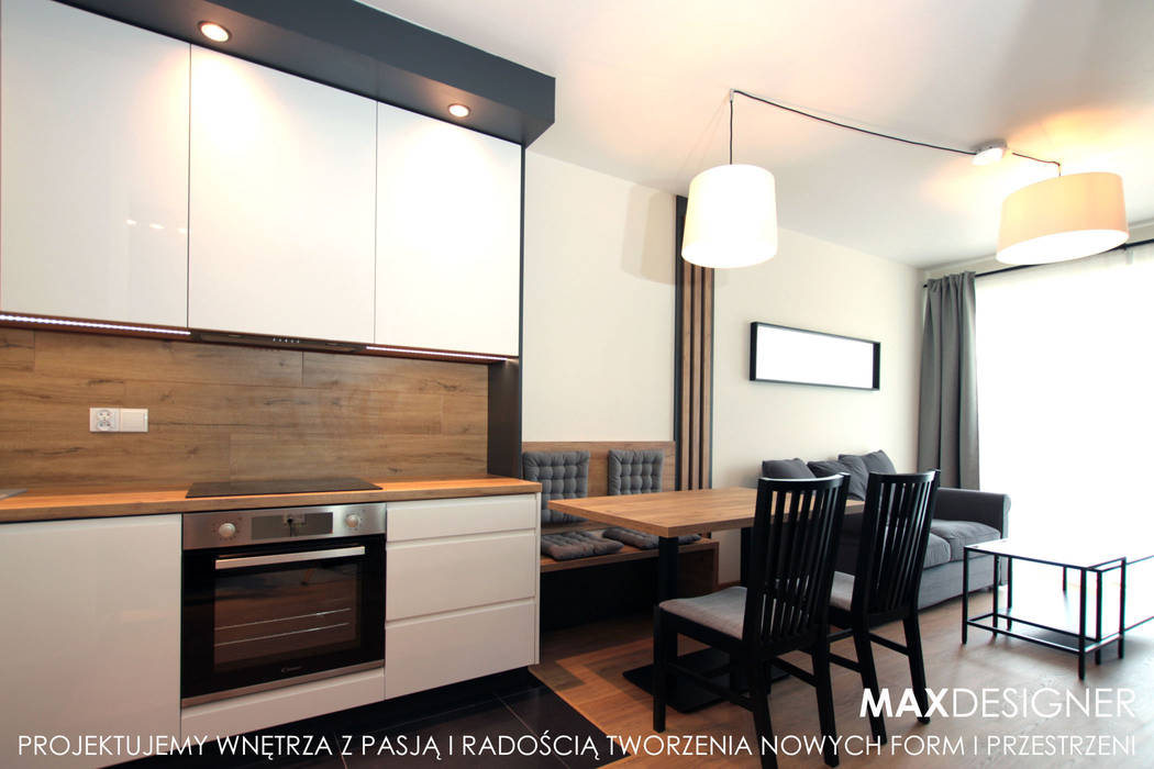 Mieszkanie pod wynajem przy Matecznym w Krakowie, MAXDESIGNER MAXDESIGNER Kitchen units MDF