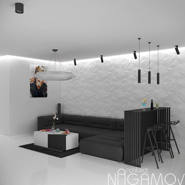 Гостиная Nagamov Architect Гостиная в стиле минимализм Кухня-гостиная, Дизайн кухни, дизайн гостиной, Дизайн дома, дизайн квартиры