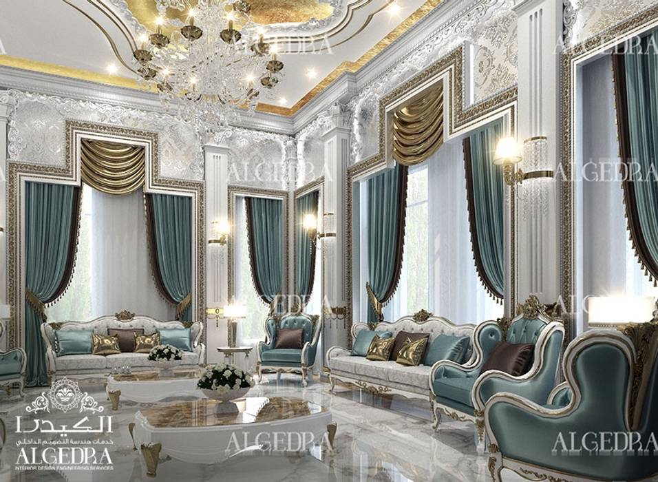 Luxury majlis design in Abu Dhabi, Algedra Interior Design Algedra Interior Design 클래식스타일 거실